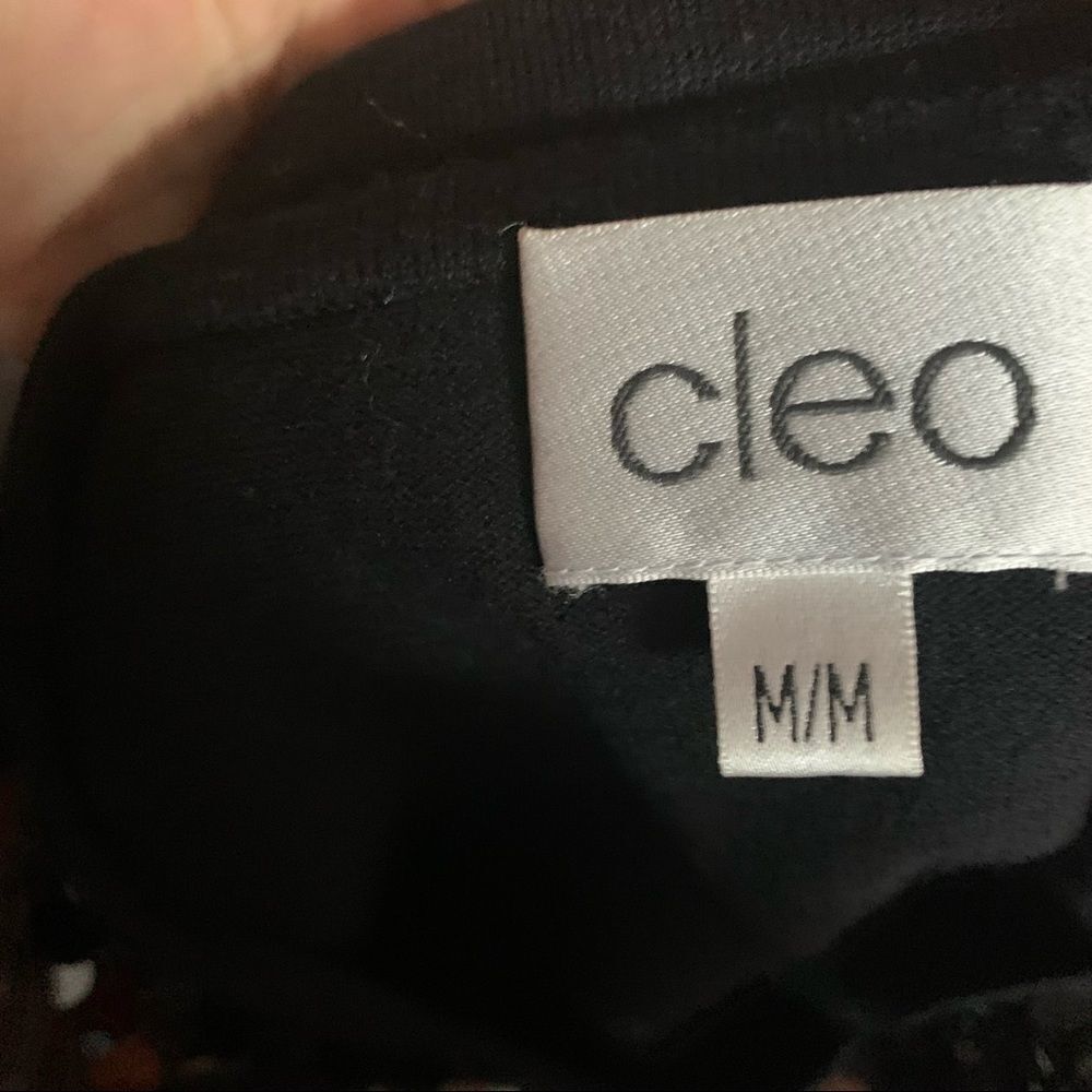 Cleo Black shiny sparkly sequin stretchy knit tank top evening blouse size M - Picture 8 of 11